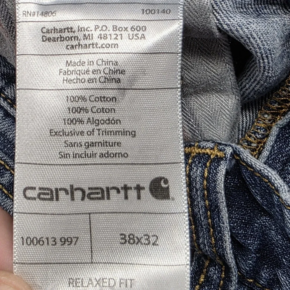 Carhartt Jeans Size 38 Series 1889 Relaxed Fit Straight Leg Blue Denim‎ 100613